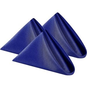 Royal Blue, Dinner Napkins, 17”x 17”, Washable Polyester Set of 6, NEW